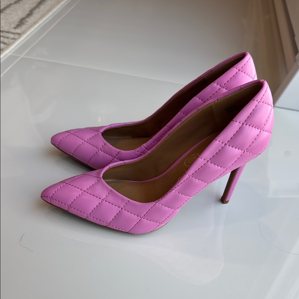 Elegant Pink Quilted Women's Heels